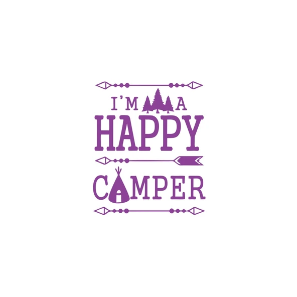 Happy Camper Sticker 17x17 Cm Mor ürün görseli 1