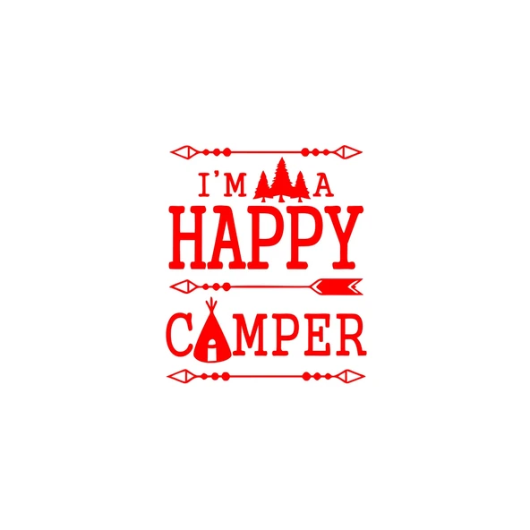 Happy Camper Sticker 17x17 Cm Kırmızı ürün görseli 1