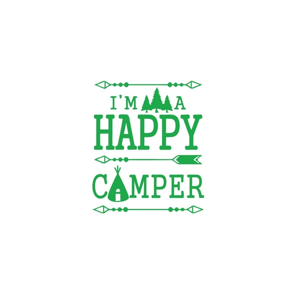 Happy Camper Sticker 17x17 Cm Yeşil ürün görseli 1