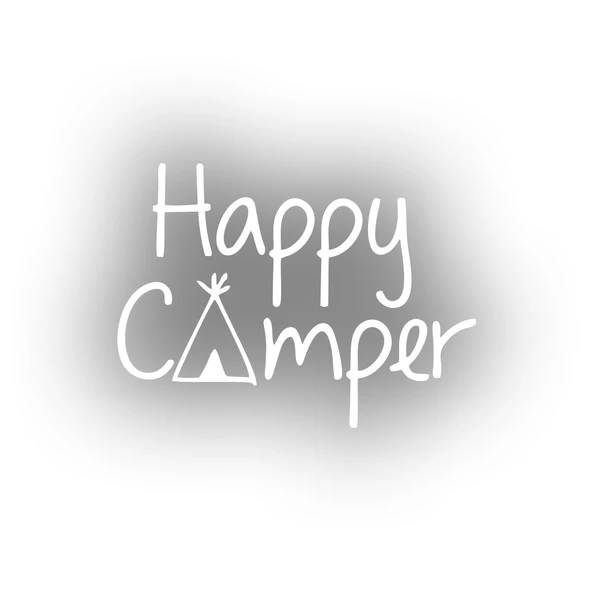 Happy Camper Sticker 17x17 Cm Beyaz ürün görseli 1