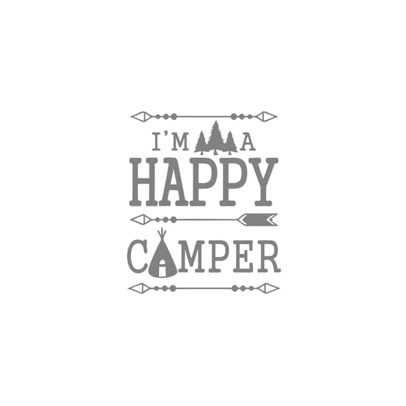 Happy Camper Sticker 17x17 Cm Gri ürün görseli 1