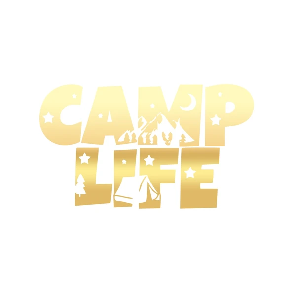 Camp Lifer Sticker 17x17 Cm Gold ürün görseli 1