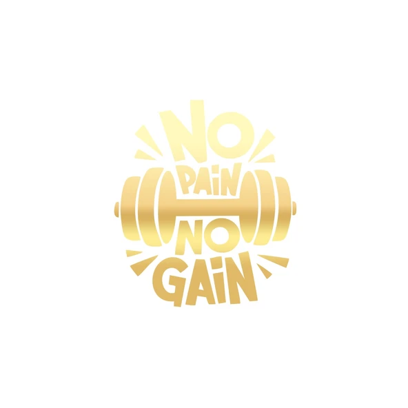 No Pai No Gain GYM Sticker 17x17 Cm Gold ürün görseli 1