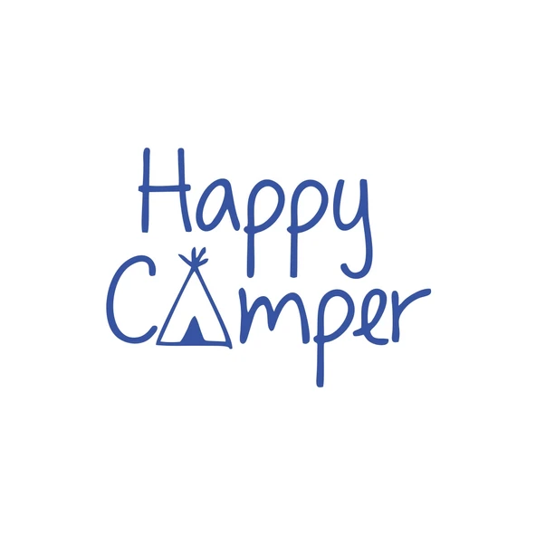 Happy Camper Sticker 17x17 Cm Mavi ürün görseli 1