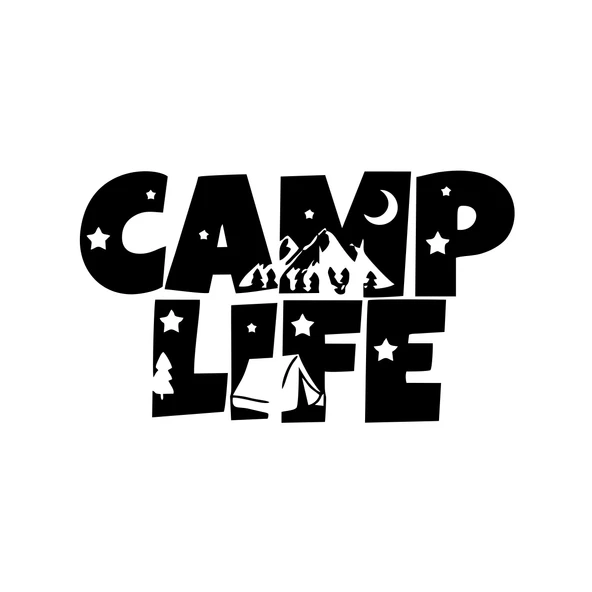 Camp Lifer Sticker 17x17 Cm Siyah ürün görseli 1