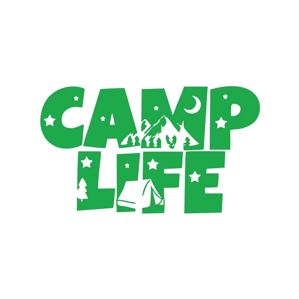Camp Lifer Sticker 17x17 Cm Yeşil ürün görseli 1