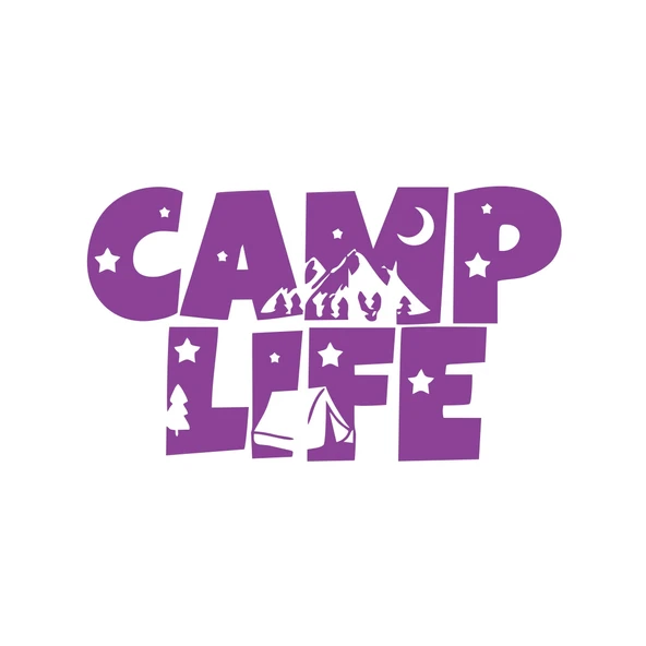 Camp Lifer Sticker 17x17 Cm Mor ürün görseli 1
