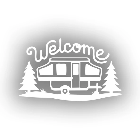 Welcome Karavan Sticker 17x17 Cm Beyaz ürün görseli 1