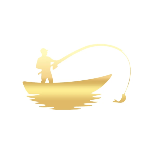 Balık Yakalayan Adam Sticker 17x17 Cm Gold ürün görseli 1