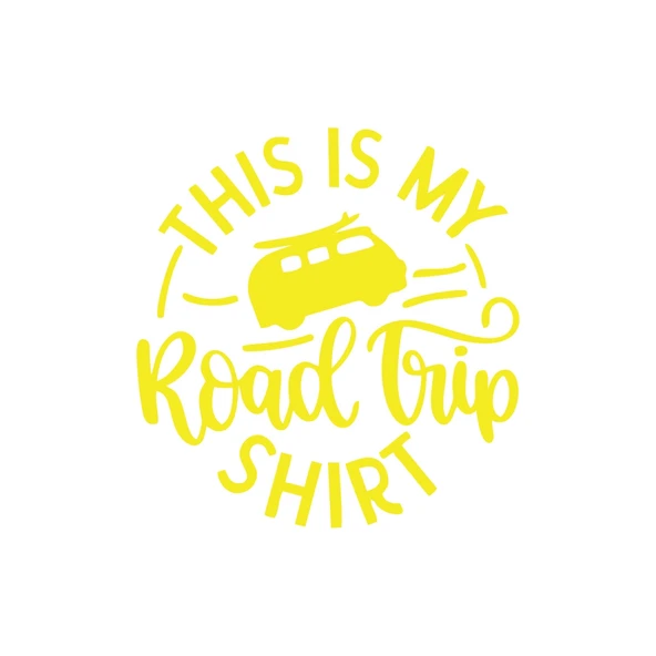 This is my Road Trip Shirt Sticker 17x17 Cm Sarı ürün görseli 1