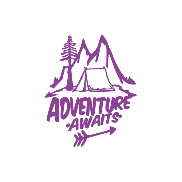 Adventure Awaits Sticker 17x17 Cm Mor ürün görseli 1