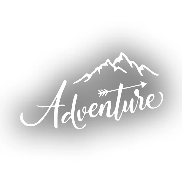 Adventure Dağ Sticker 17x17 Cm Beyaz ürün görseli 1