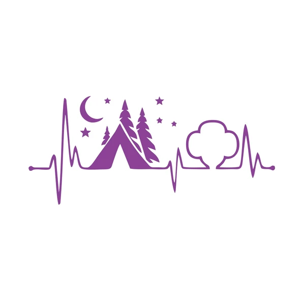 Ritim Kamp Karavan Sticker 17x17 Cm Mor ürün görseli 1