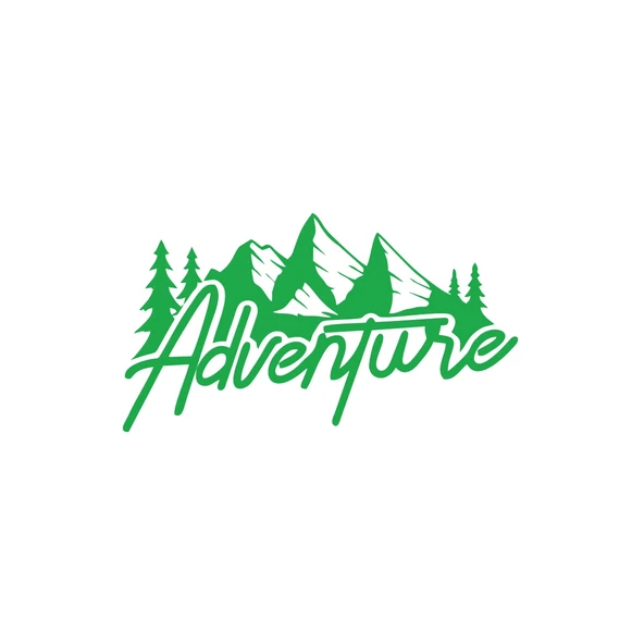 Adventure Dağ Sticker 17x17 Cm Yeşil ürün görseli 1