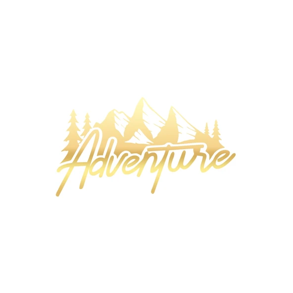 Adventure Dağ Sticker 17x17 Cm Gold ürün görseli 1
