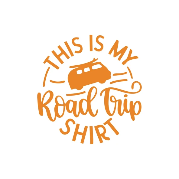 This is my Road Trip Shirt Sticker 17x17 Cm Turuncu ürün görseli 1