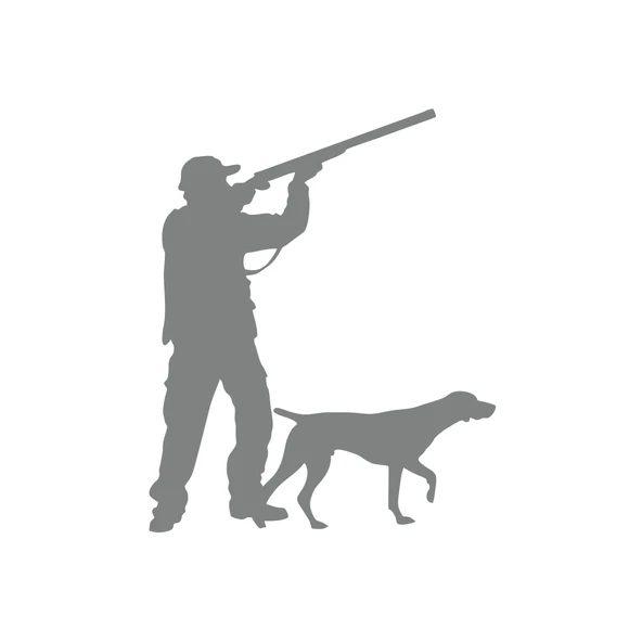 Avcı ve Av köpeği Sticker 17x17 Cm Gri ürün görseli 1