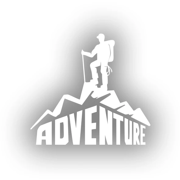 Adventure Dağcı Sticker 17x17 Cm Beyaz ürün görseli 1