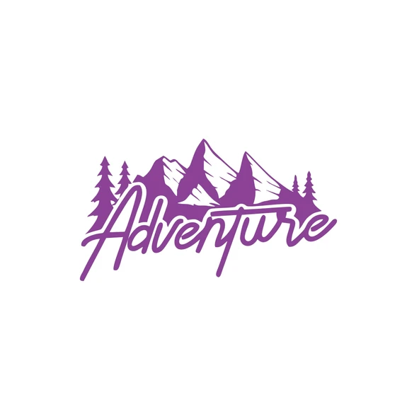 Adventure Dağ Sticker 17x17 Cm Mor ürün görseli 1