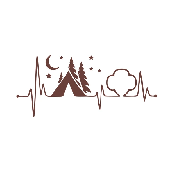 Ritim Kamp Karavan Sticker 17x17 Cm Kahverengi ürün görseli 1