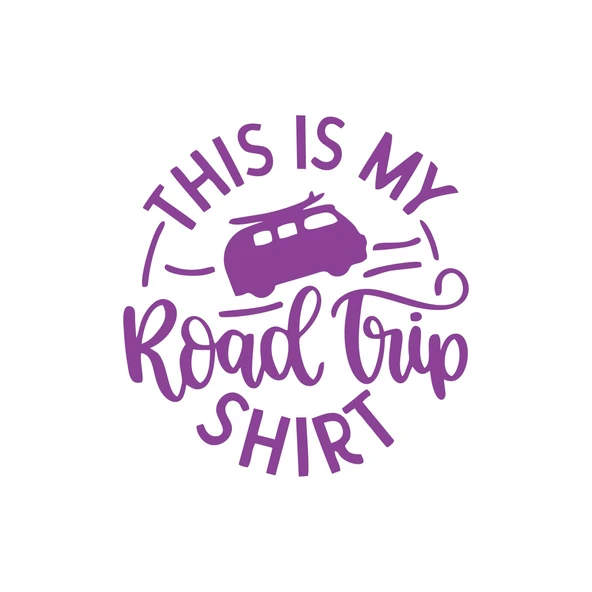This is my Road Trip Shirt Sticker 17x17 Cm Mor ürün görseli 1