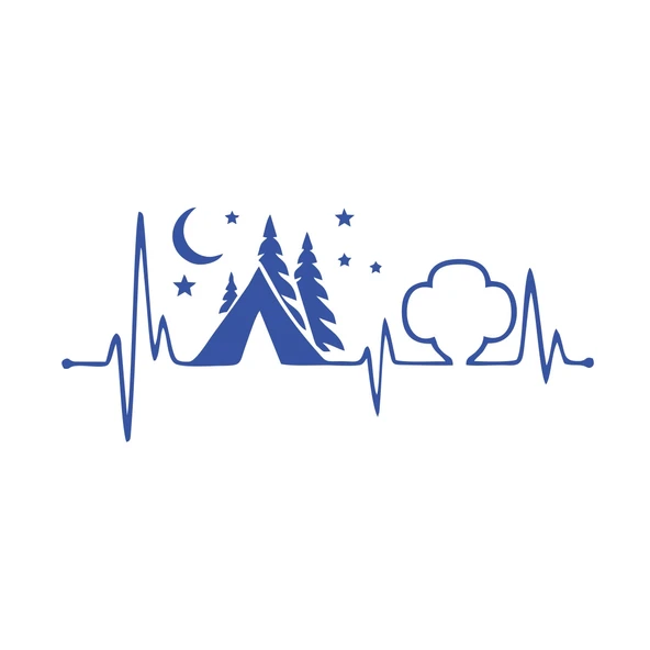 Ritim Kamp Karavan Sticker 17x17 Cm Mavi ürün görseli 1