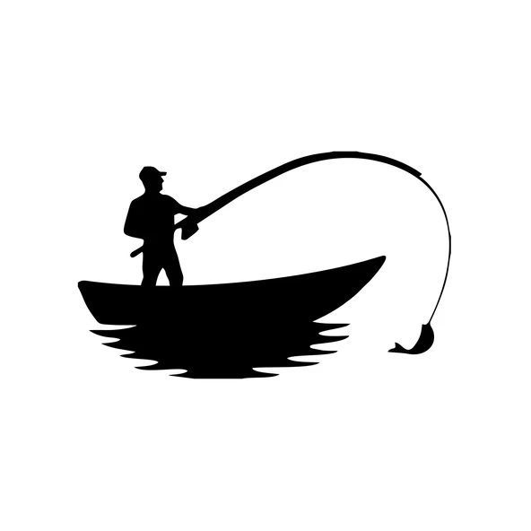 Balık Yakalayan Adam Sticker 17x17 Cm Siyah ürün görseli 1