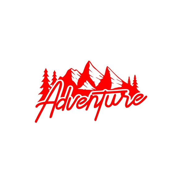 Adventure Dağ Sticker 17x17 Cm Kırmızı ürün görseli 1