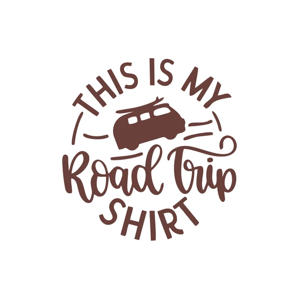 This is my Road Trip Shirt Sticker 17x17 Cm Kahverengi ürün görseli 1