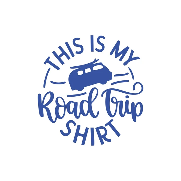 This is my Road Trip Shirt Sticker 17x17 Cm Mavi ürün görseli 1