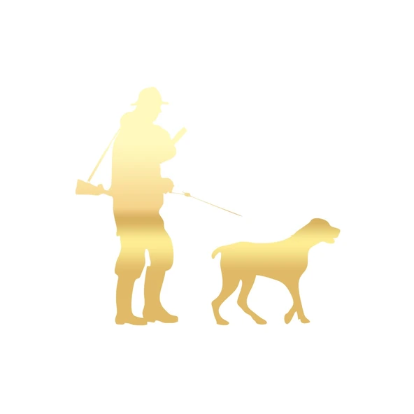 Avcı ve Av köpeği Sticker 17x17 Cm Gold ürün görseli 1