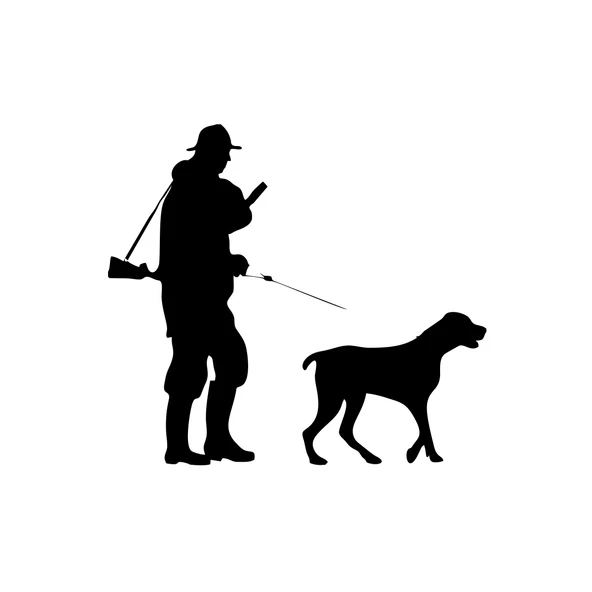 Avcı ve Av köpeği Sticker 17x17 Cm Siyah ürün görseli 1