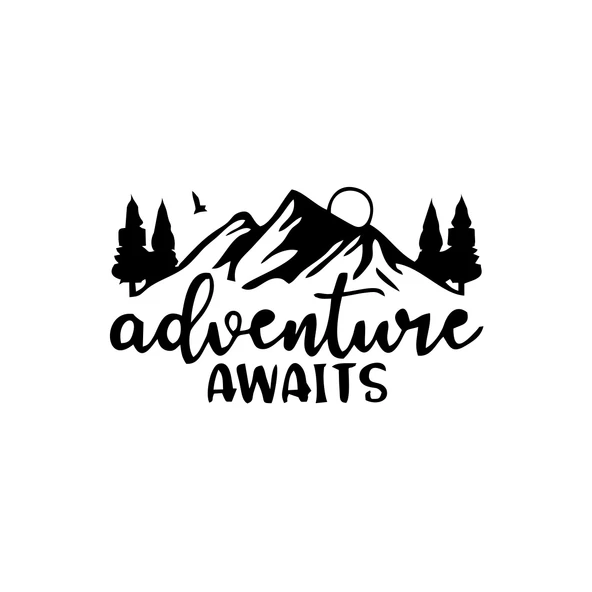 Adventure Awaits Sticker 17x17 Cm Siyah ürün görseli 1
