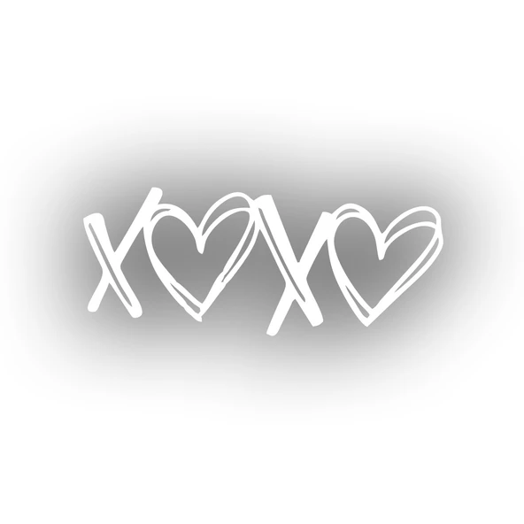 XOXO Kalpli Sticker 17x17 Cm Beyaz ürün görseli 1
