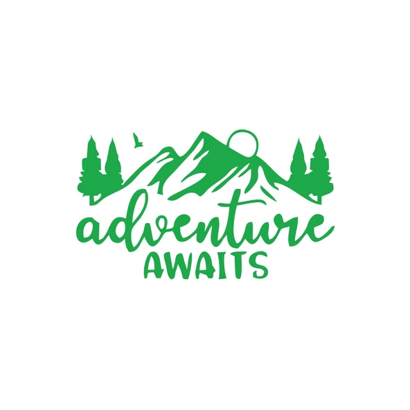 Adventure Awaits Sticker 17x17 Cm Yeşil ürün görseli 1
