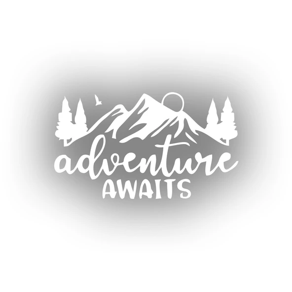 Adventure Awaits Sticker 17x17 Cm Beyaz ürün görseli 1