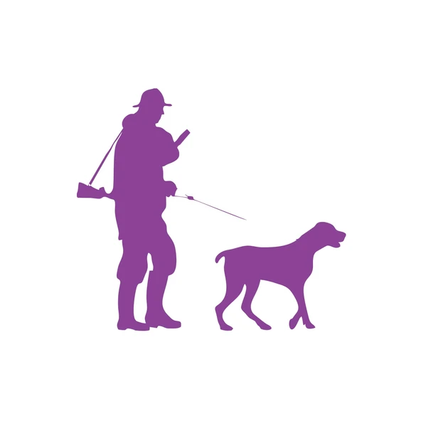 Avcı ve Av köpeği Sticker 17x17 Cm Mor ürün görseli 1