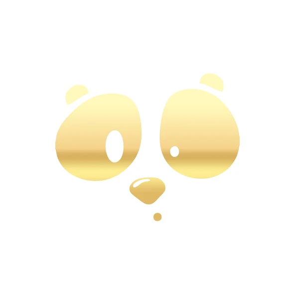 Panda Surat Sticker 17x17 Cm Gold ürün görseli 1