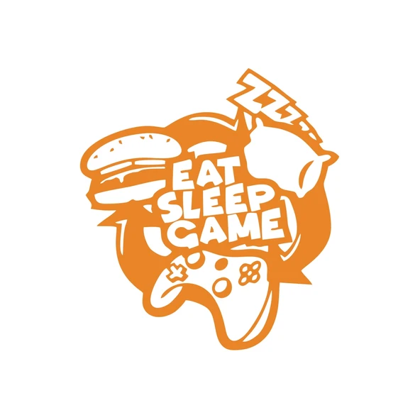 Eat Sleep Game Sticker 17x17 Cm Turuncu ürün görseli 1