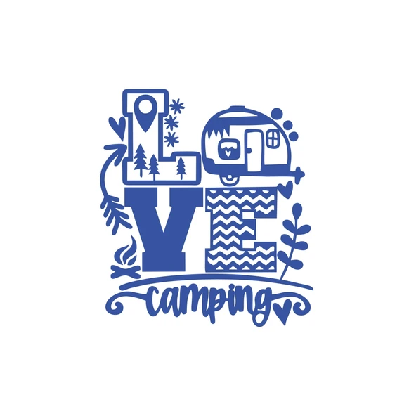 Love Kamp Karavan Sticker 17x17 Cm Mavi ürün görseli 1