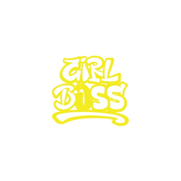 Girl Boss Sticker 17x17 Cm Sarı ürün görseli 1