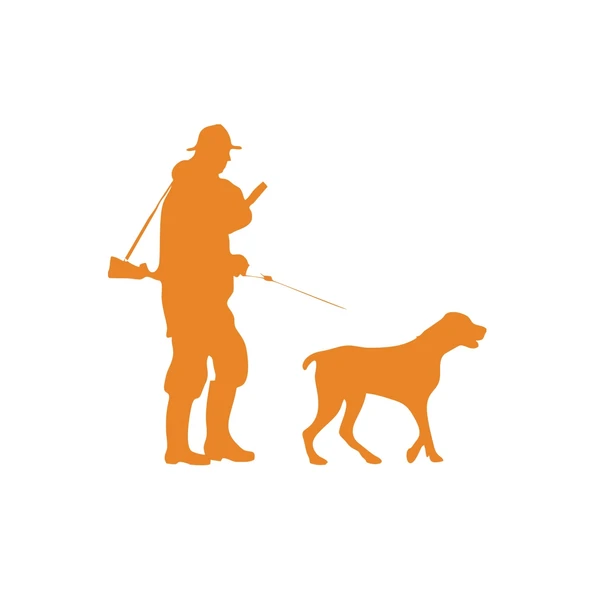 Avcı ve Av köpeği Sticker 17x17 Cm Turuncu ürün görseli 1