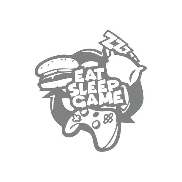 Eat Sleep Game Sticker 17x17 Cm Gri ürün görseli 1