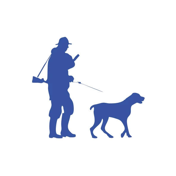 Avcı ve Av köpeği Sticker 17x17 Cm Mavi ürün görseli 1