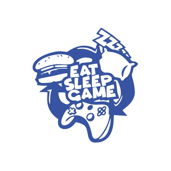 Eat Sleep Game Sticker 17x17 Cm Mavi ürün görseli 1