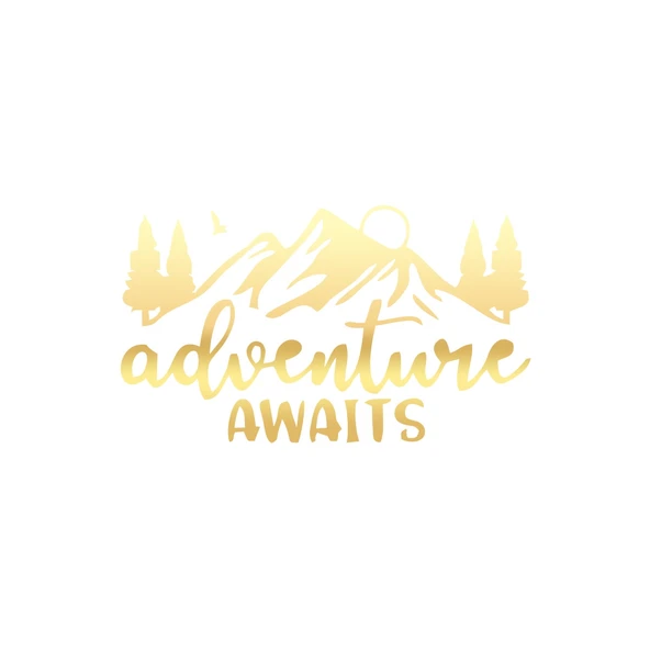 Adventure Awaits Sticker 17x17 Cm Gold ürün görseli 1