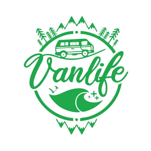 Vanlife Karavan Sticker 17x17 Cm Yeşil ürün görseli 1