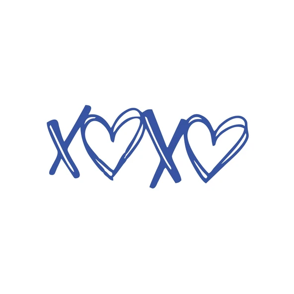 XOXO Kalpli Sticker 17x17 Cm Mavi ürün görseli 1