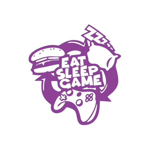 Eat Sleep Game Sticker 17x17 Cm Mor ürün görseli 1