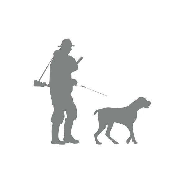Avcı ve Av köpeği Sticker 17x17 Cm Gri ürün görseli 1